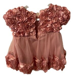 Elegant Pink Floral Kids Formal Dress